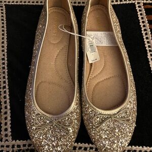 Journee Collection Women's Glitter Ballet Flats - Gold